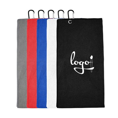 15.8"x23.7" Microfiber Golf Towel Full Color With Carabiner