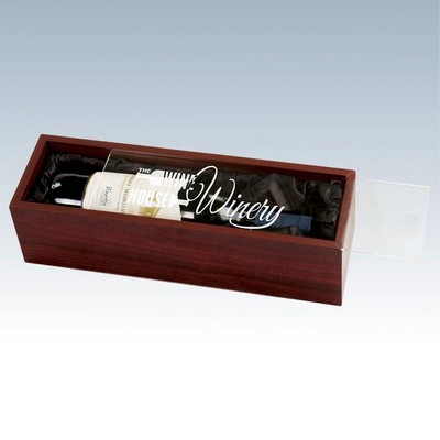 Rosewood Single Wine Box w/Acrylic Lid