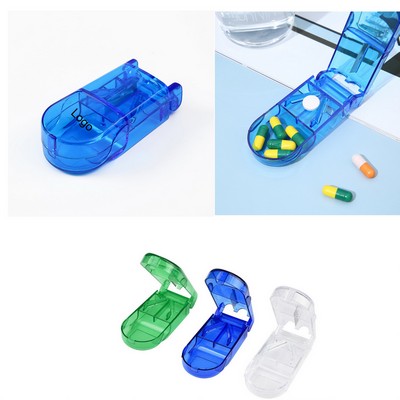 Portable Pill Cutter Splitter Case Box