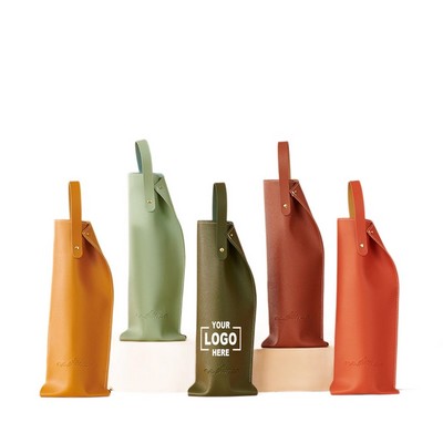 Reusable PU Leather Wine Tote Bag