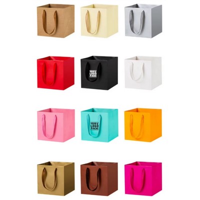 Matte Laminated Square Paper Gift Bag 8"x8"