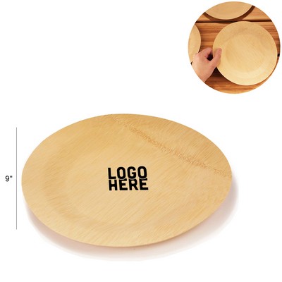 9" Round Bamboo Plates