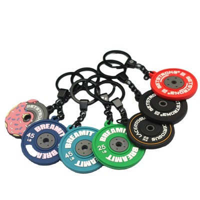 PVC Barbell Piece Keychain