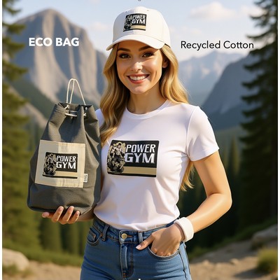 Recycle Cotton Draw String Bag with Rope