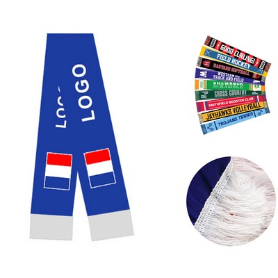 Satin Soccer Fans Scarf with Tassel