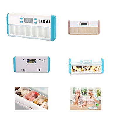 Intelligent Alarm Clock Pill Box With LED Light
