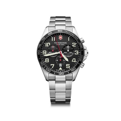 FieldForce Chrono 42mm, black dial, bracelet