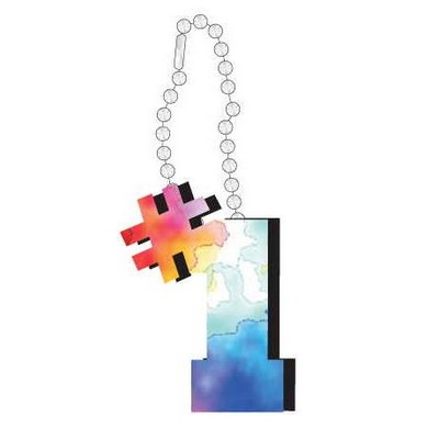 #1 Promotional Line Key Chain w/ Black Back (6 Square Inch)