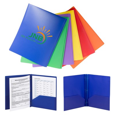 Plastic Folder with Prongs 2 Pocket