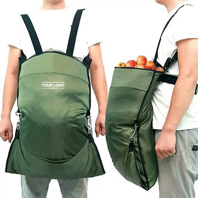 Fruit and Vegetable Harvest Bag with Shoulder Straps, Large Capacity Picking Sack
