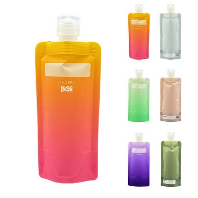 3oz Refillable Squeeze Toiletry Pouch for Travel