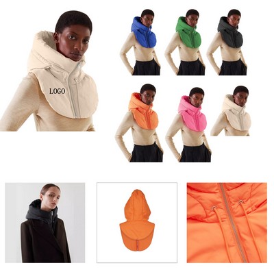 Hooded Fake Collar Vest Jacket