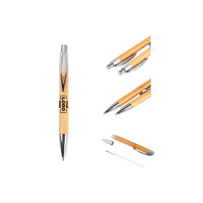 Premium Bamboo Click Pen for Corporate Gifting & Eco-Conscious Professionals
