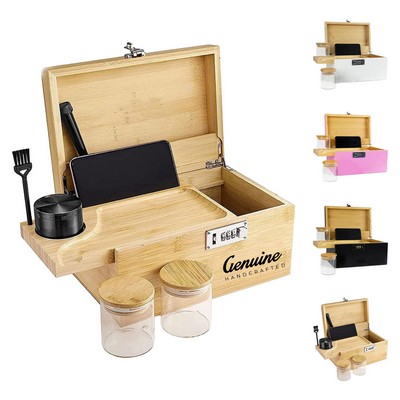 Bamboo Storage Box with Tray Set