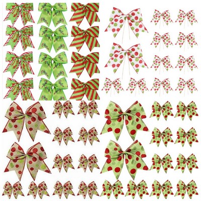 Christmas Polka Dot Bow Decorations 3pcs