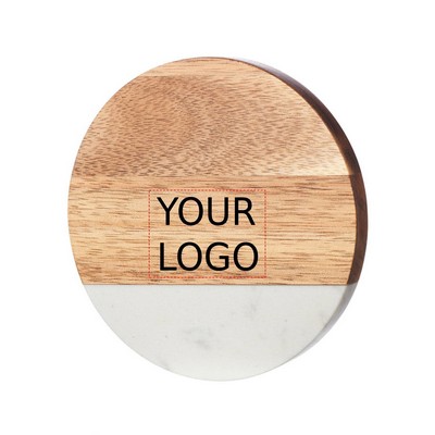 Wood and Marble Coaster with Opener