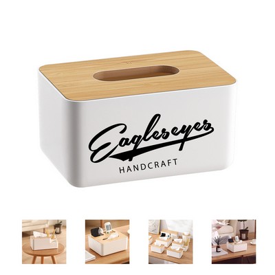 Tissue Box with Wood Lid