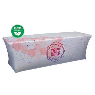 8' Recycled Polyester Stretch Table Cover - Dye Sublimation Print