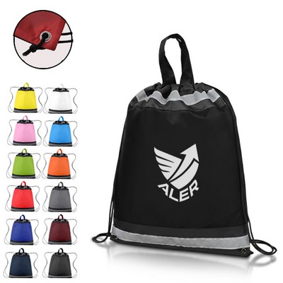 High-Visibility Polyester Reflective Cinch Bag