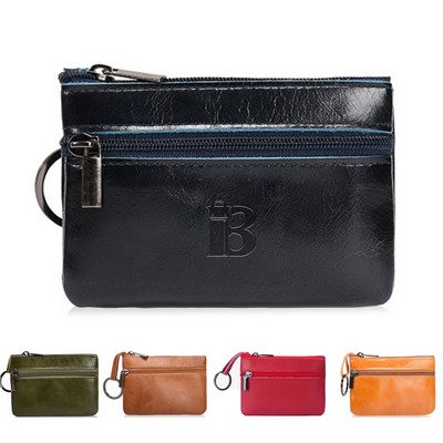 Portable Genuine Leather Coin Wallet