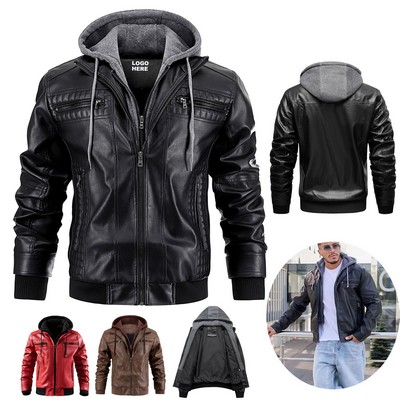 Corporate Apparel Gift Men's Vintage Leather Coat Motorcycle Bomber Jacket