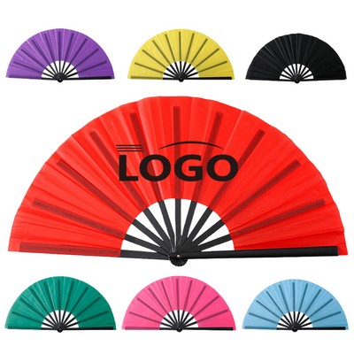 13" Full color Fold Silk Hand Fan