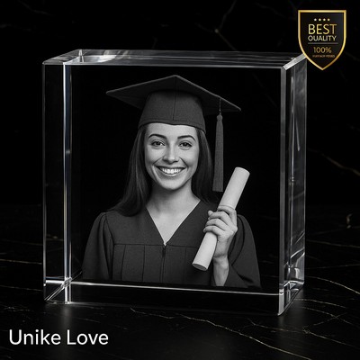 3D Laser Premium Square Photo Crystal – Graduation Milestone Gift