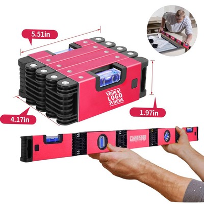 28'' Folding 5 Sections Multifunctional With Easy-Read 45°/90°/180° Level Bubbles Measurement Tool