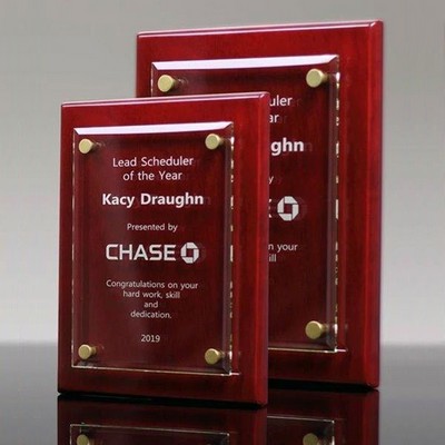 Rose Color Rubber Wood Acrylic Plaque- Medium