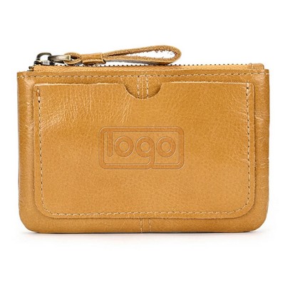 Genuine Leather Zippered Wallet