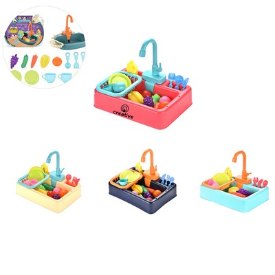 Colorful Kids Kitchen Sink Playset