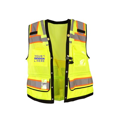 Hi-Vis Safety Vest – ANSI Class 2 with Built-In Hydration Reservoir