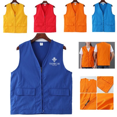 Unisex Cotton Adult Volunteer Work Event Supermarket Apron Vests