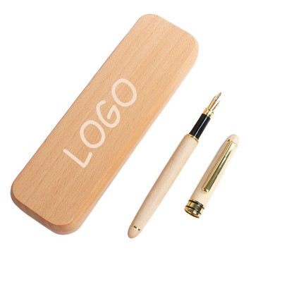 Wooden Pen Set Maple Pen & Beechwood Box