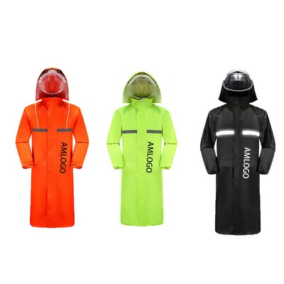 Dual-Layer Oxford Raincoat with Removable Hood