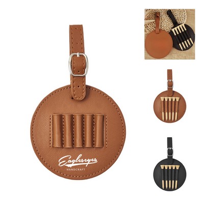Leather Golf Tee Holder Bag