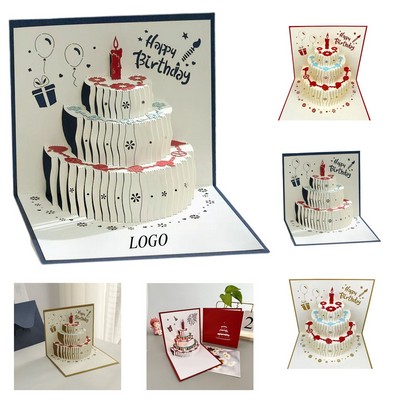 3D Pop-Up Birthday Card with LED Cake and Music