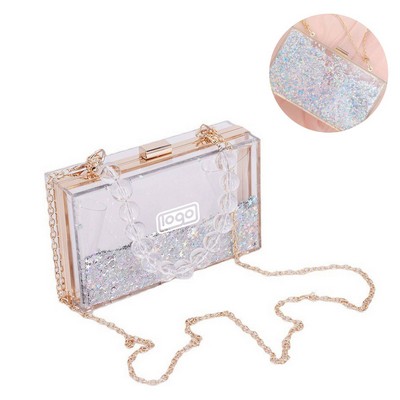 Transparent Quicksand Acrylic Square Bag