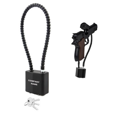 7.87" Gun Cable Lock with 3 Keys Keyed Padlock for Handguns