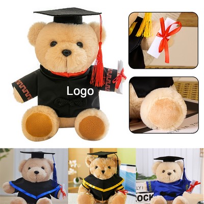 Stuffed Animal Cute Teddy Bear Plush Toy with Graduation Cap