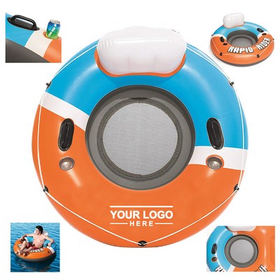Inflatable River Float Tube with Mesh Seat & Cup Holder