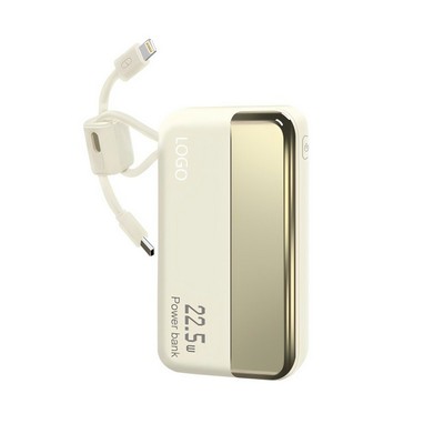 22.5W Fast Charge Power Bank with Built-In Cables (10,000 mAh)