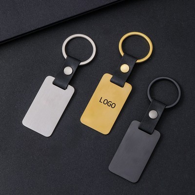 Rectangular Metal Keychain