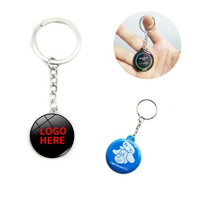 Personalized Circular PVC LED Keychain