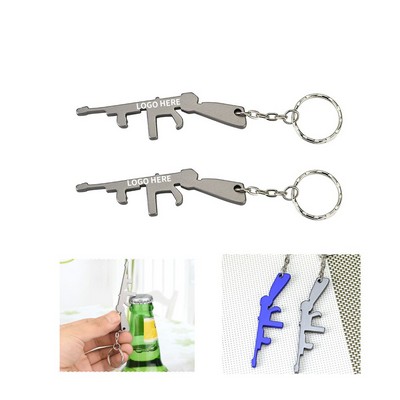 Aluminum Rifle Keychain Bottle Opener