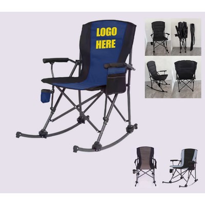 Portal Outdoor Camping Folding Rocking Chair With Cup Holder Side Pocket And Carry Bag