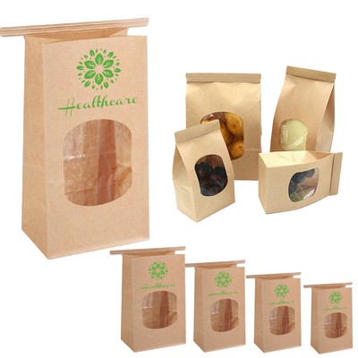 Clear Window Kraft Toast Bag Waterproof