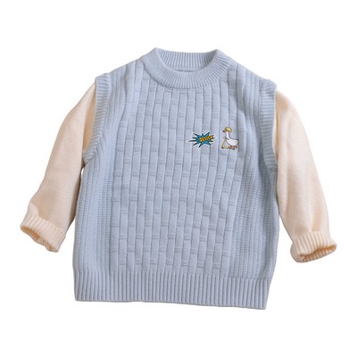 Kids Fake Two Piece Knit Sweater