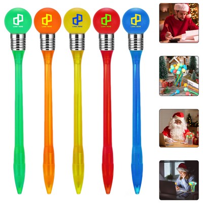 Spherical Ballpoint Pen With Led Light