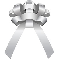 Silver 30" Shiny Vinyl Car Bow